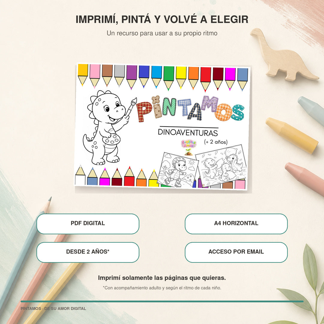 PINTAMOS – Dinoaventuras | Libro digital para colorear