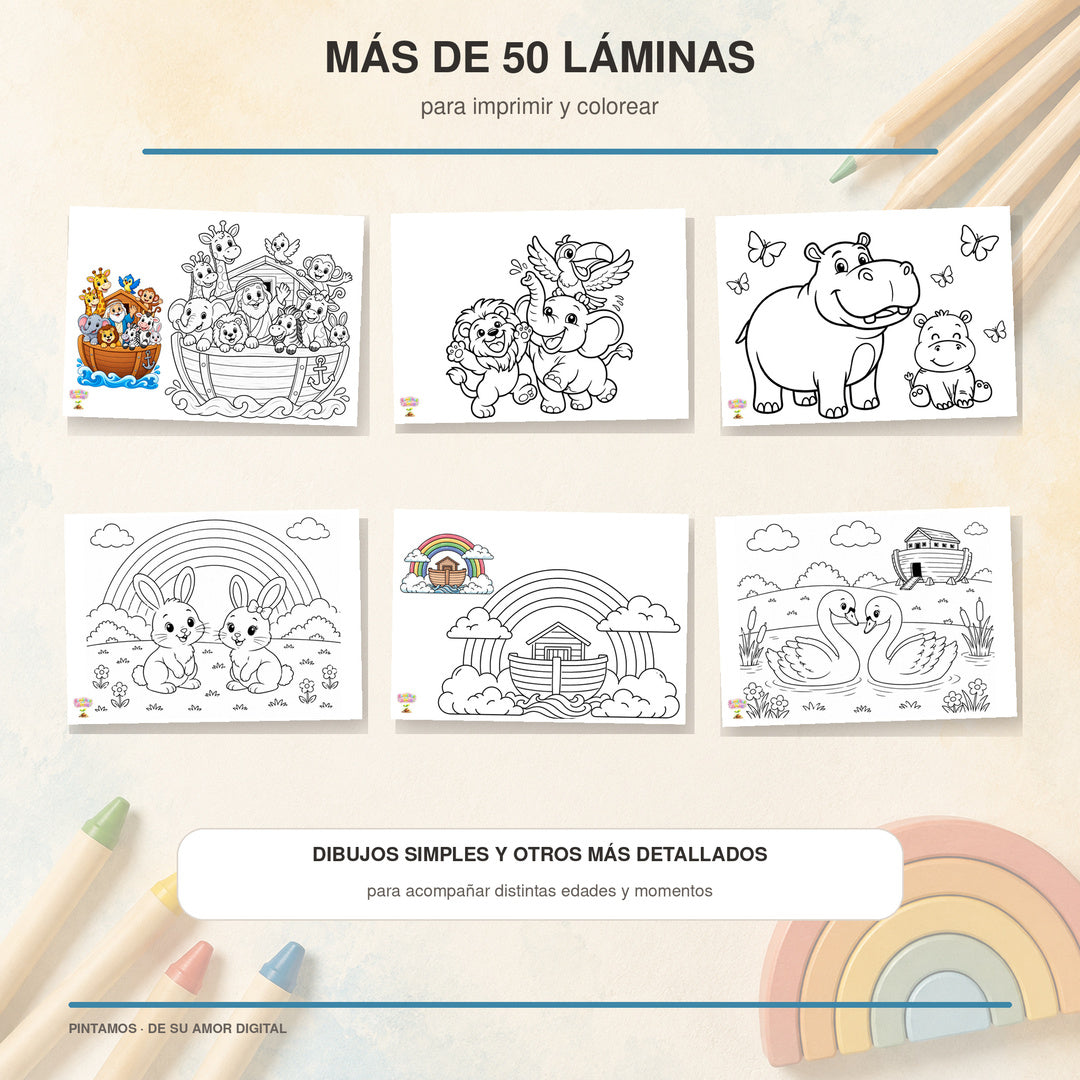 PINTAMOS – Arca de Noé | Libro digital para colorear