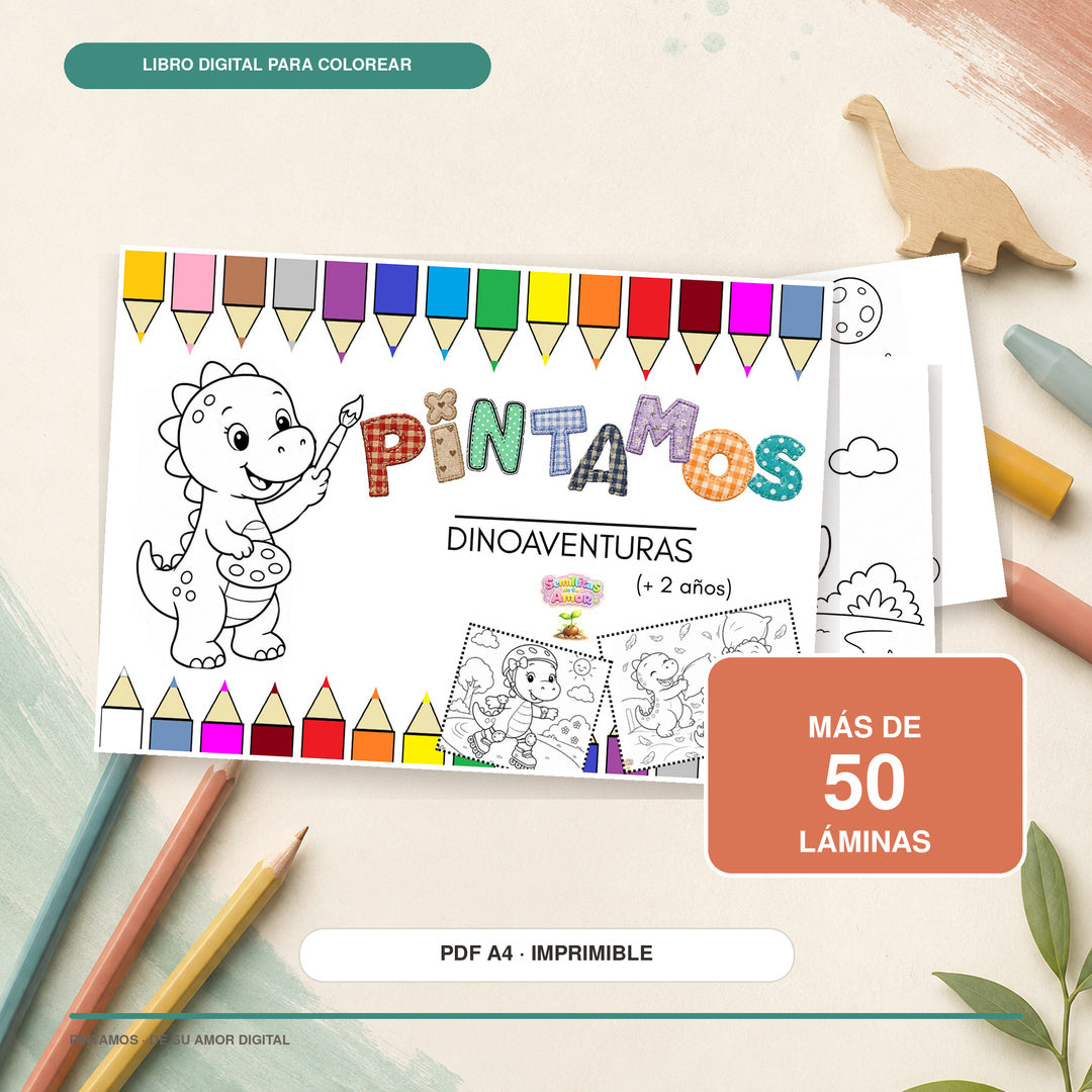 PINTAMOS – Dinoaventuras | Libro digital para colorear