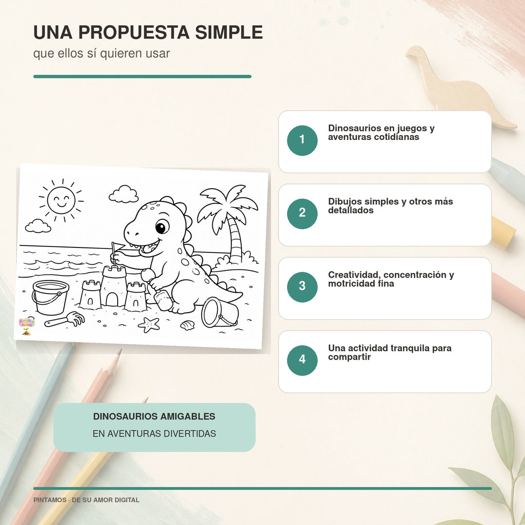 PINTAMOS – Dinoaventuras | Libro digital para colorear